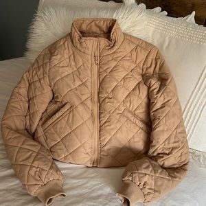 Tan quilted crop Lucia jacket Princess Polly size 4